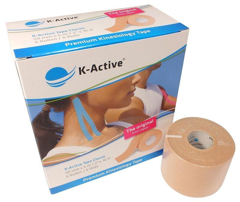 K-active - Kinesiotape : K-active original, 5cm x 5cm, beige, p--6