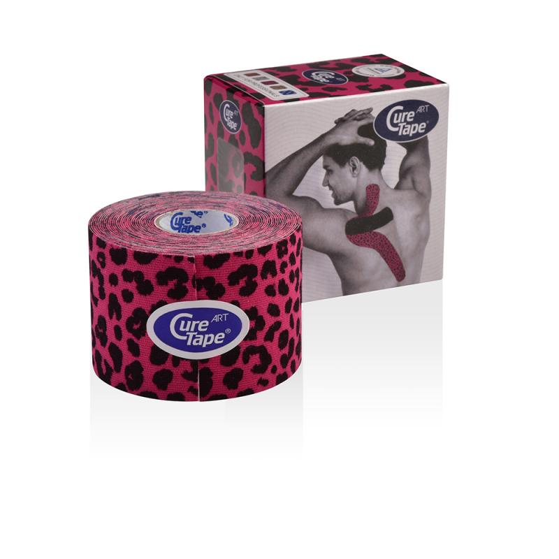 Cure tape - Cure Tape Art Leopard (pink-- black )  5cm x 5m - p--1