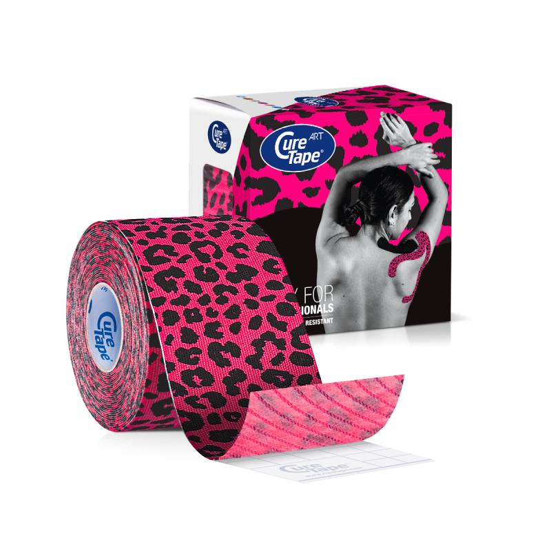 Curetape AP_Cure_Tape_Art_Leopard_(roze_zwart)_5cm_x_5m__per_6